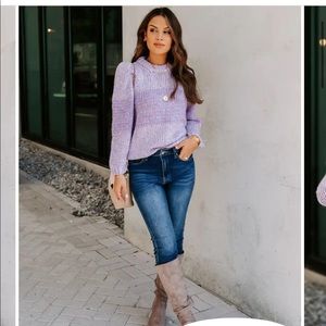 NWT VICI Two-tone Lilac knit sweater. Never worn, size xs, relaxed fit